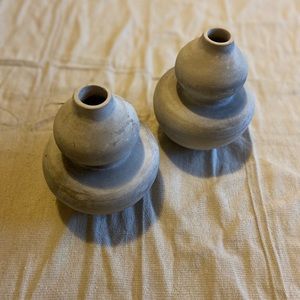 Double Round Chalk Vases